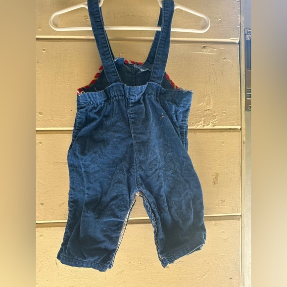Vintage Classic Blue and Red Corduroy Overalls with Red Trim - Picture 6 of 7
